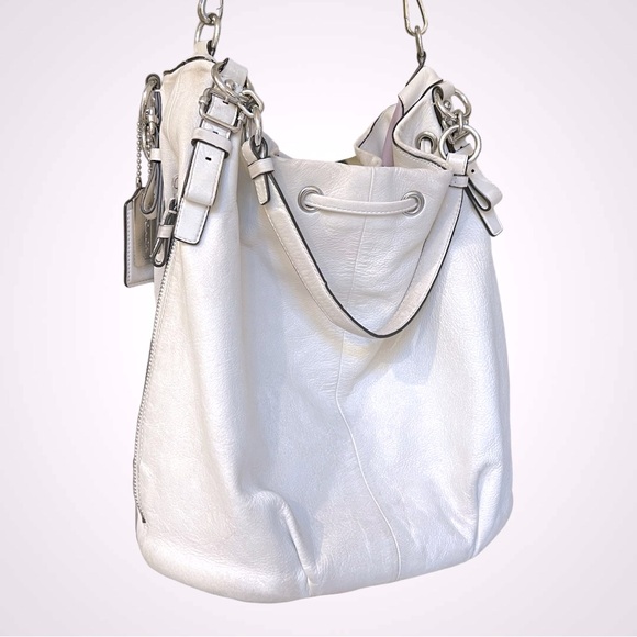 Coach XL Limited Edition Marielle Madison Drawstring Bag | White Leather | $400 - Picture 9 of 13